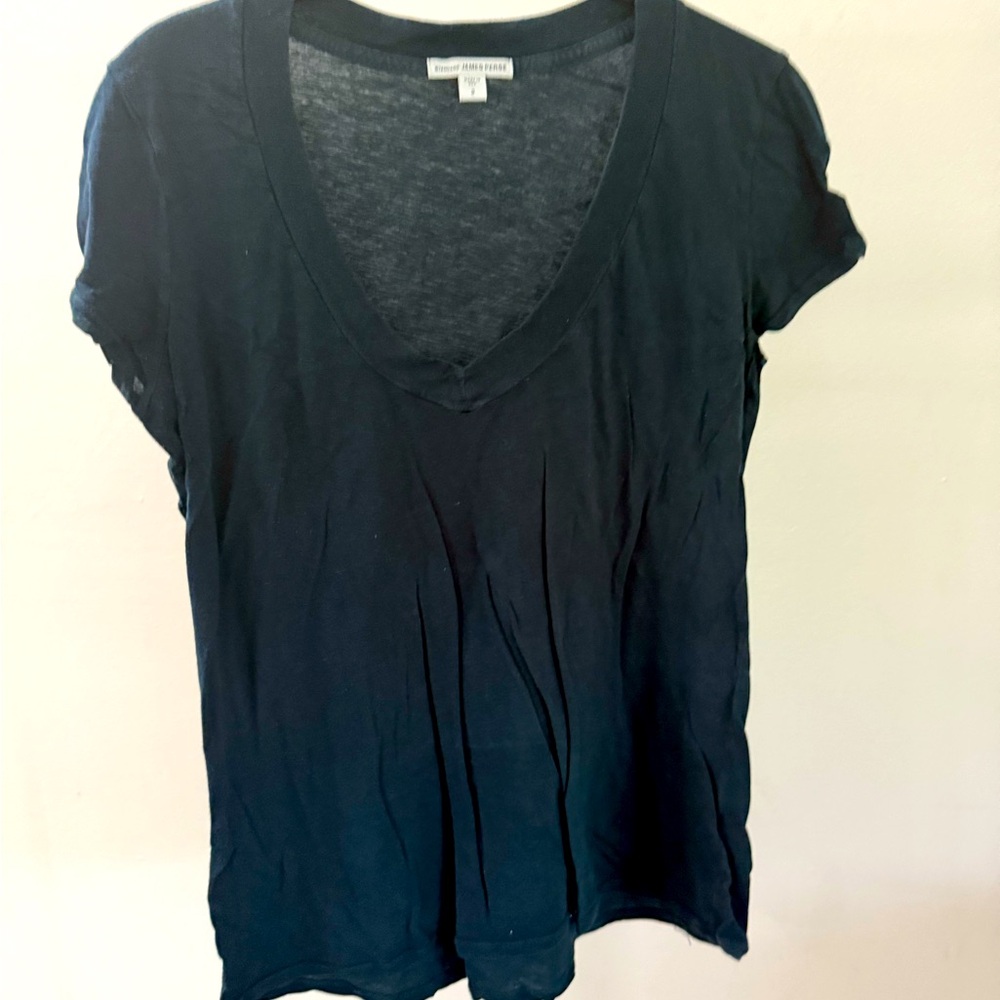 James Perse Black Relaxed Short Sleeve T-Shirt